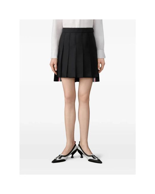 Thom Browne Geplooide Mini Rok in het Black
