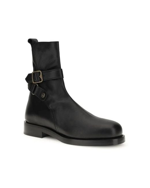 Burberry Black Buckle Ankle Boots for men