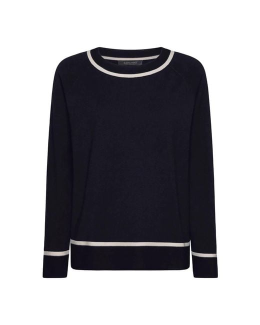 Elena Miro Blue Round-Neck Knitwear