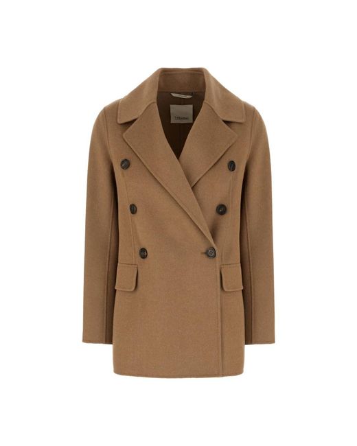 Max Mara Brown Double-Breasted Coats