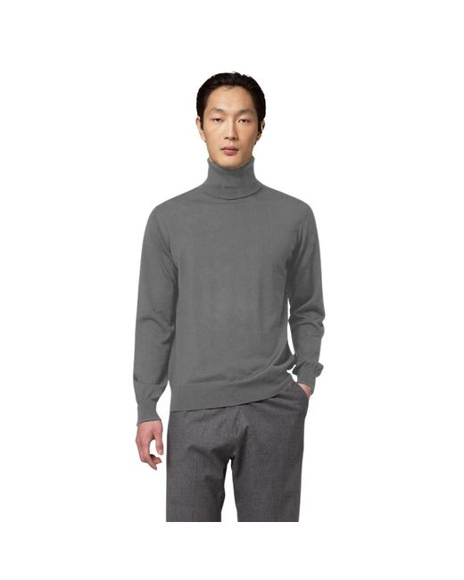 Alpha Studio Merino Woll Rollkragenpullover in Gray für Herren