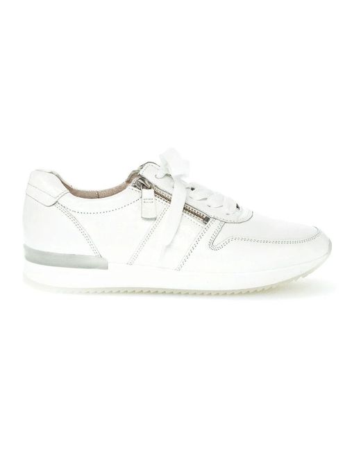 Gabor White Weiße ledersneakers