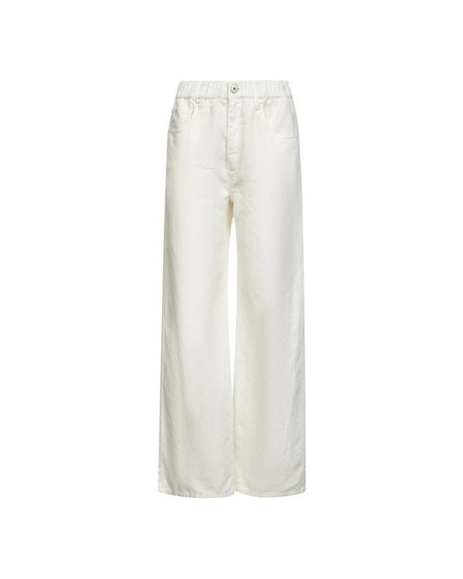Brunello Cucinelli White Wide Trousers