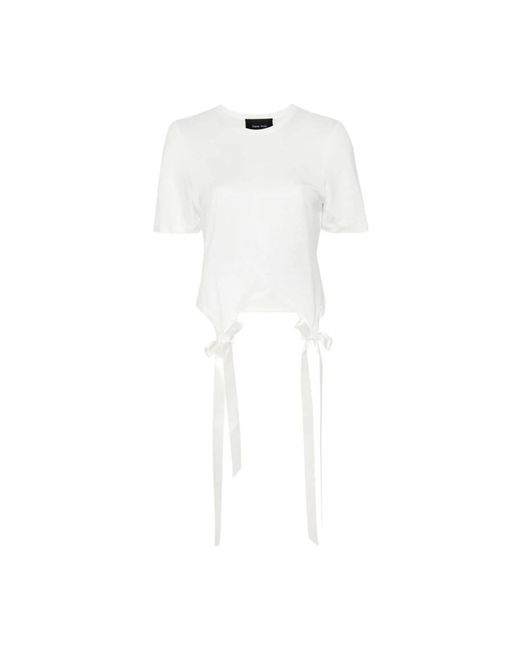Simone Rocha Stijlvolle Top Met Strikdetails En Korte Mouwen in het White