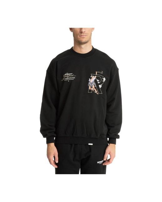 Felpa con motivo e logo di Represent in Black da Uomo