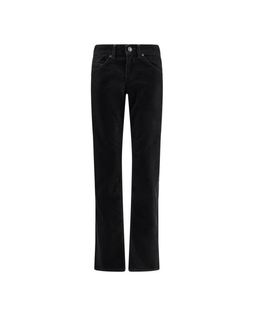 Isabel Marant Zwarte Broek Met Leren Logolabel in het Black