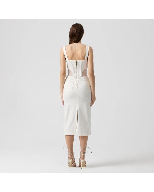Versace Jeans Couture White Midi Dresses