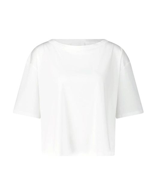 Camiseta de algodón con cuello redondo Allude de color White