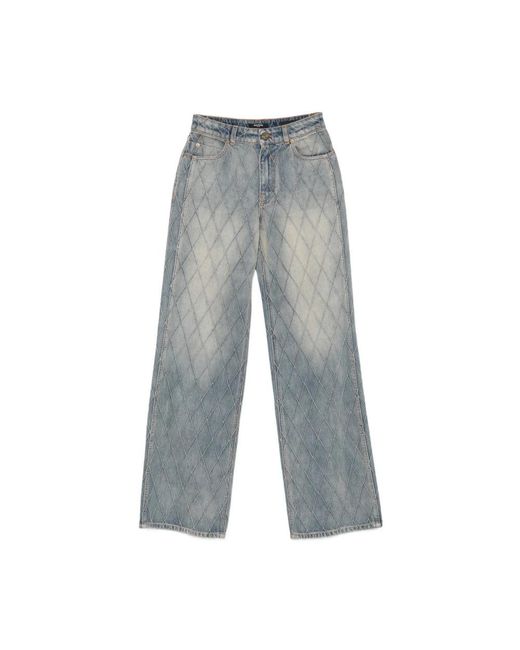 Balmain Gray Wide Jeans