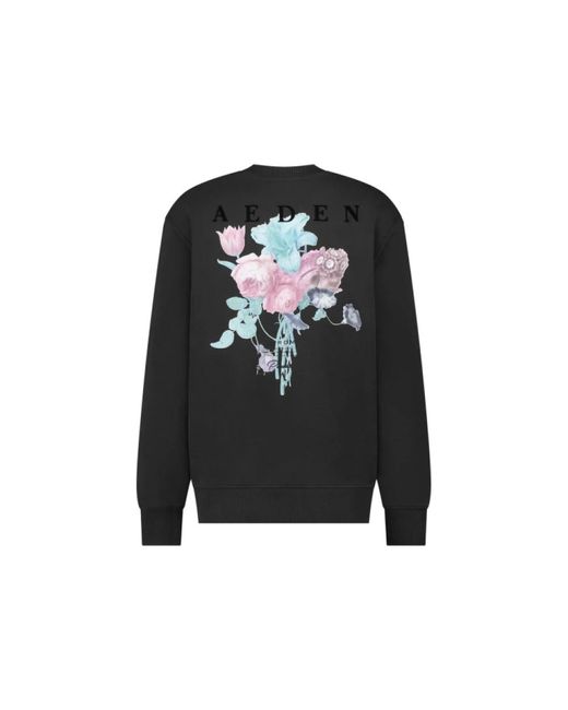 Aeden Black Round-Neck Knitwear for men
