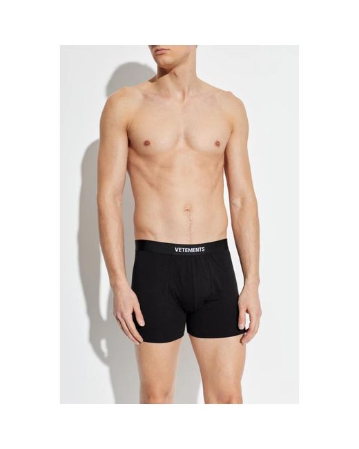 Vetements Ondergoed ,Zwart ,Katoen Logo Boxer Briefs in het Black voor heren