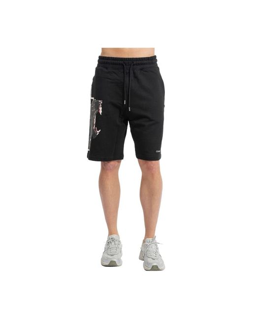Marcelo Burlon Black Casual Shorts for men