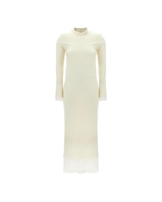 Jil Sander White Knitted Dresses