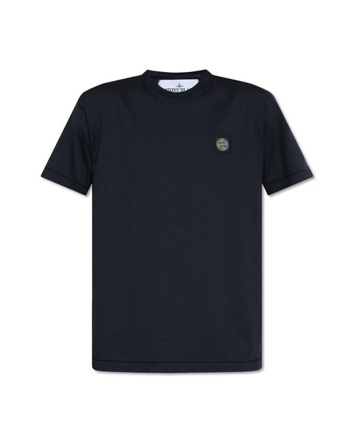 Stone Island T-shirt mit logo-patch in Blue für Herren