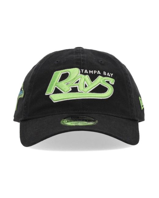 KTZ Accessoires ,Zwart ,Katoen Mlb Throwback Gebogen Klep Pet in het Green