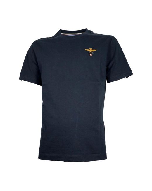 Aeronautica Militare Basic baumwoll-rundhals-t-shirt blau in Blue für Herren