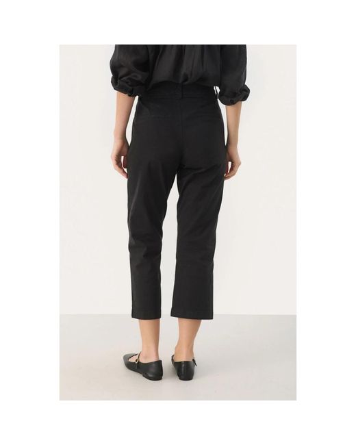 Part Two Broeken ,Zwart ,Blauwe Grafiet Cropped Straight-Leg Broek in het Black