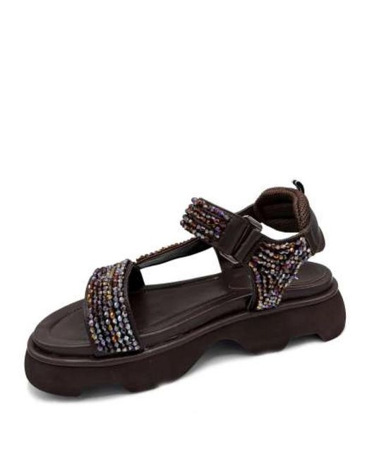 Jeannot Brown Flat Sandals