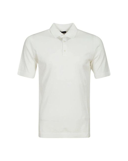 hindustrie Weißes Baumwoll-Poloshirt Mit Drei Knöpfen in White für Herren