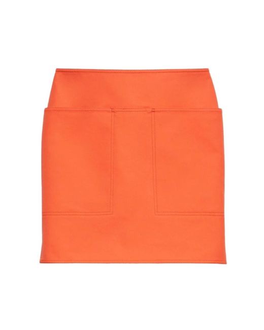 Max Mara Rokken ,Oranje ,Katoen Katoenen Rok Met Zakken En Rits in het Orange