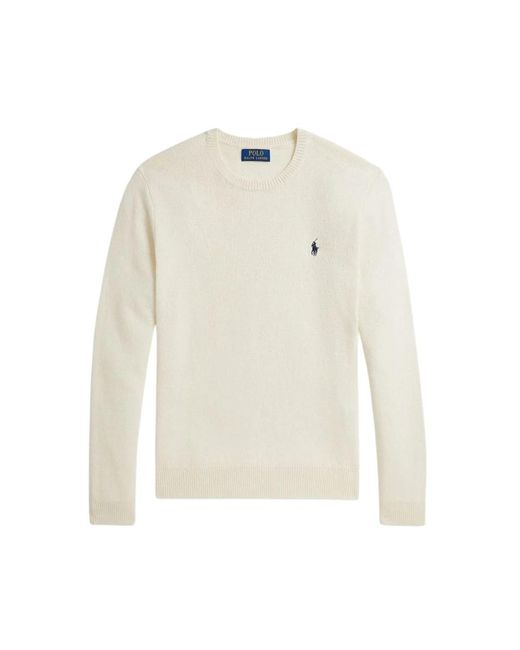 Ralph Lauren Wollmischpullover Mit Rundhalsausschnitt in White für Herren