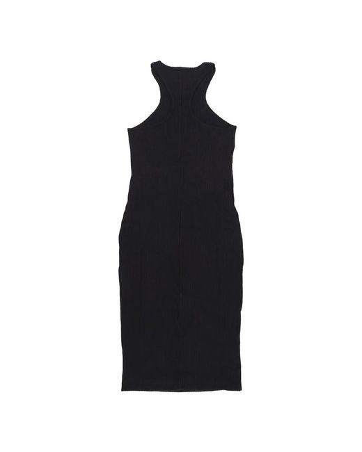 Nike Fitness ,Zwart ,Katoen Rib Midi Jurk Zwart in het Black