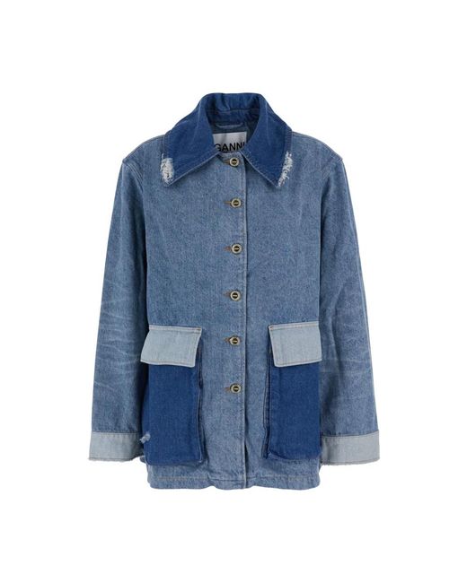Ganni Blue Denim Jackets