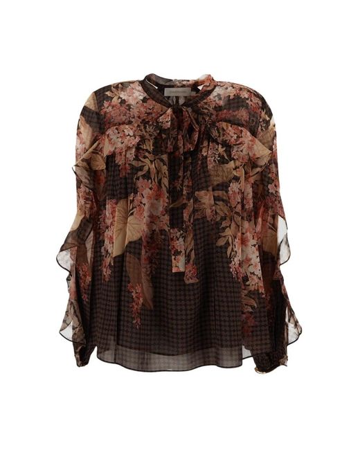 Zimmermann Overhemden ,Veelkleurig ,Bloes Met Bloemenprint in het Brown