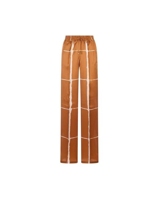 Kiton Brown Wide Trousers
