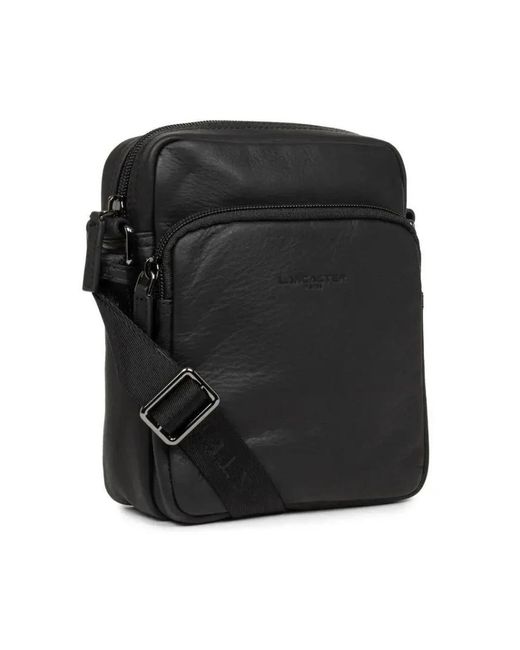 Lancaster Black Cross Body Messenger for men