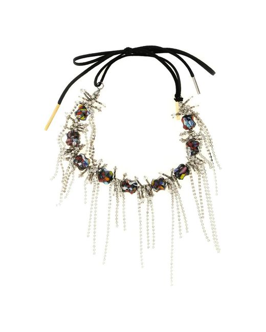 Dries Van Noten White Statement-Halskette