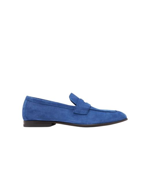 Scarosso Blaue wildleder penny loafers,braune kalbsleder penny loafers,graue wildleder penny loafers in Blue für Herren