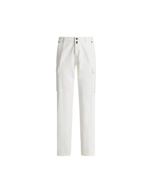 Kiton Broeken ,Wit ,Katoen Stretch Katoenen Broek in het White voor heren