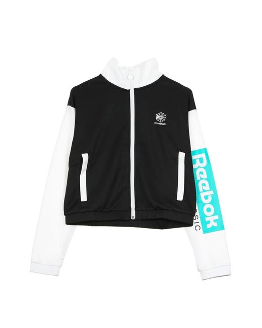 Reebok Fitness ,Zwart ,Polyester Track Jacket in het Black