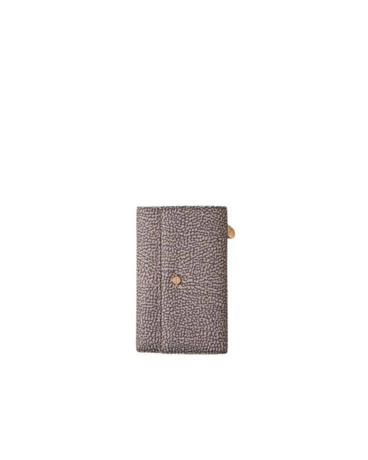 Borbonese Gray Mittlere schultertasche mit klappenverschluss