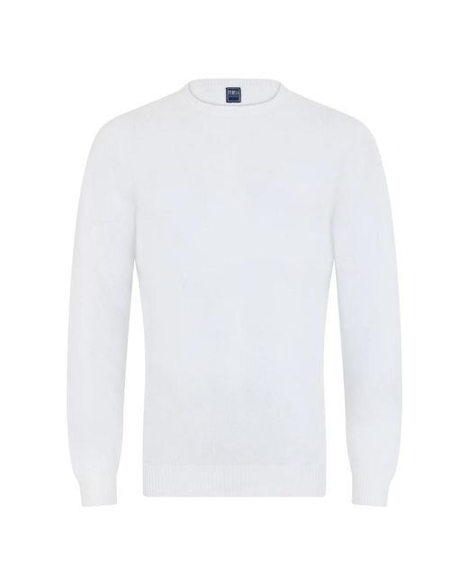 Fedeli White Round-Neck Knitwear for men