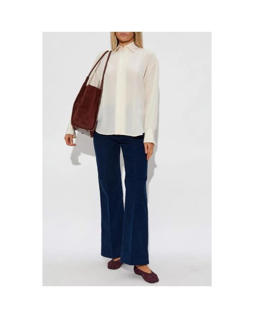 Victoria Beckham Blue Wide Trousers