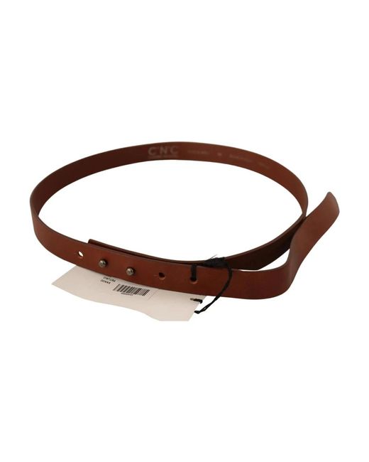 CoSTUME NATIONAL Brown Brauner Ledergürtel Mit Silberner Schnalle