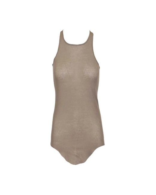 Rick Owens Brown Sleeveless Tops