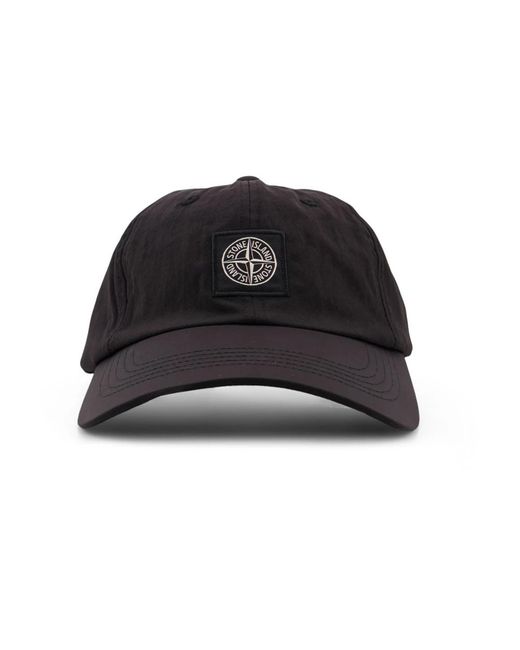 Stone Island Baseballpet Met Compass Patch in het Black voor heren