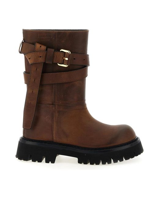 Moschino Brown High Boots