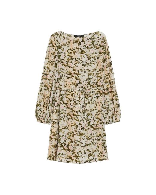 Weekend by Maxmara Natural Seidenblumenkleid Mit Lockerer Passform