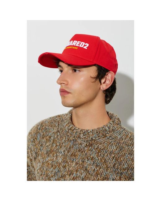 DSquared² Baseball Cap in het Red voor heren