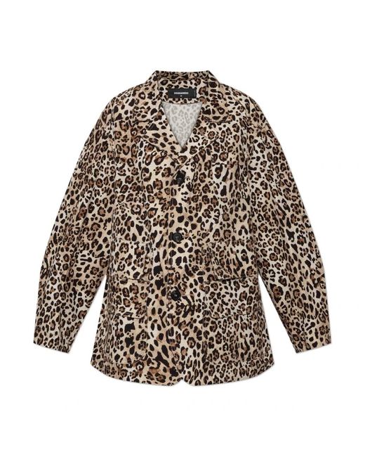 DSquared² Jas Met Dierenprint in het Natural