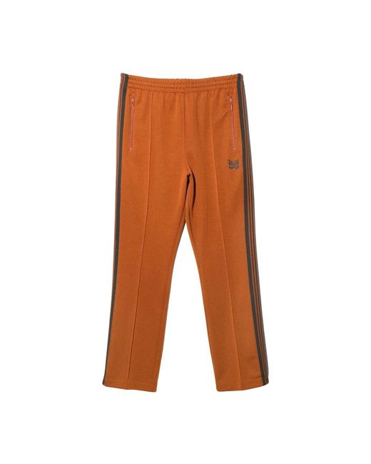 Pantaloni in jersey ricamati di Needles in Orange da Uomo
