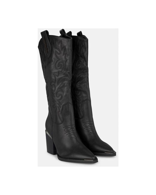 Alma En Pena. Black Cowboy & Biker Boots
