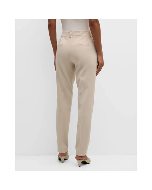 Marella Natural Slim-Fit Trousers