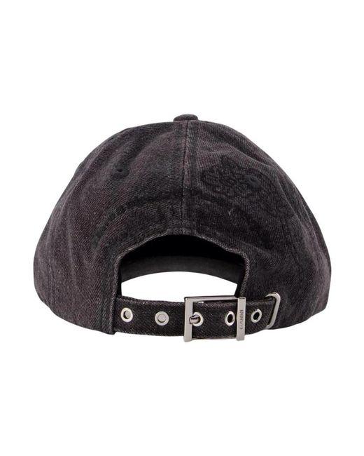 Ganni Black Bestickte Baseballkappe