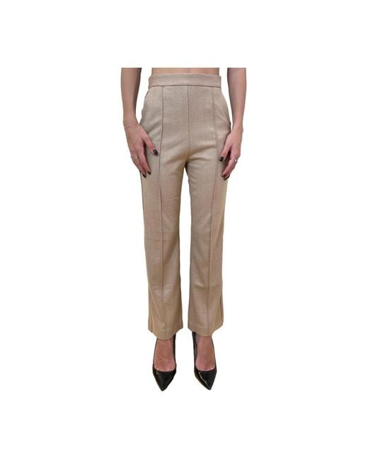 Max Mara Straight Trousers in het Natural