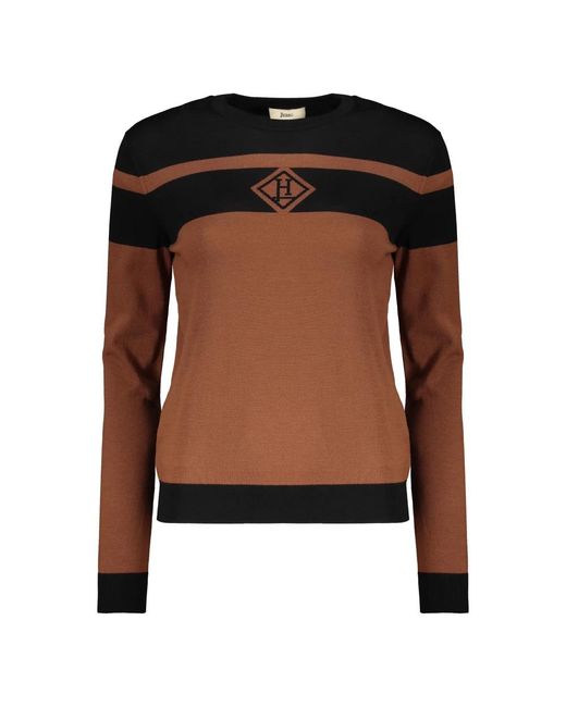 Herno Black Moderner Streifenpullover